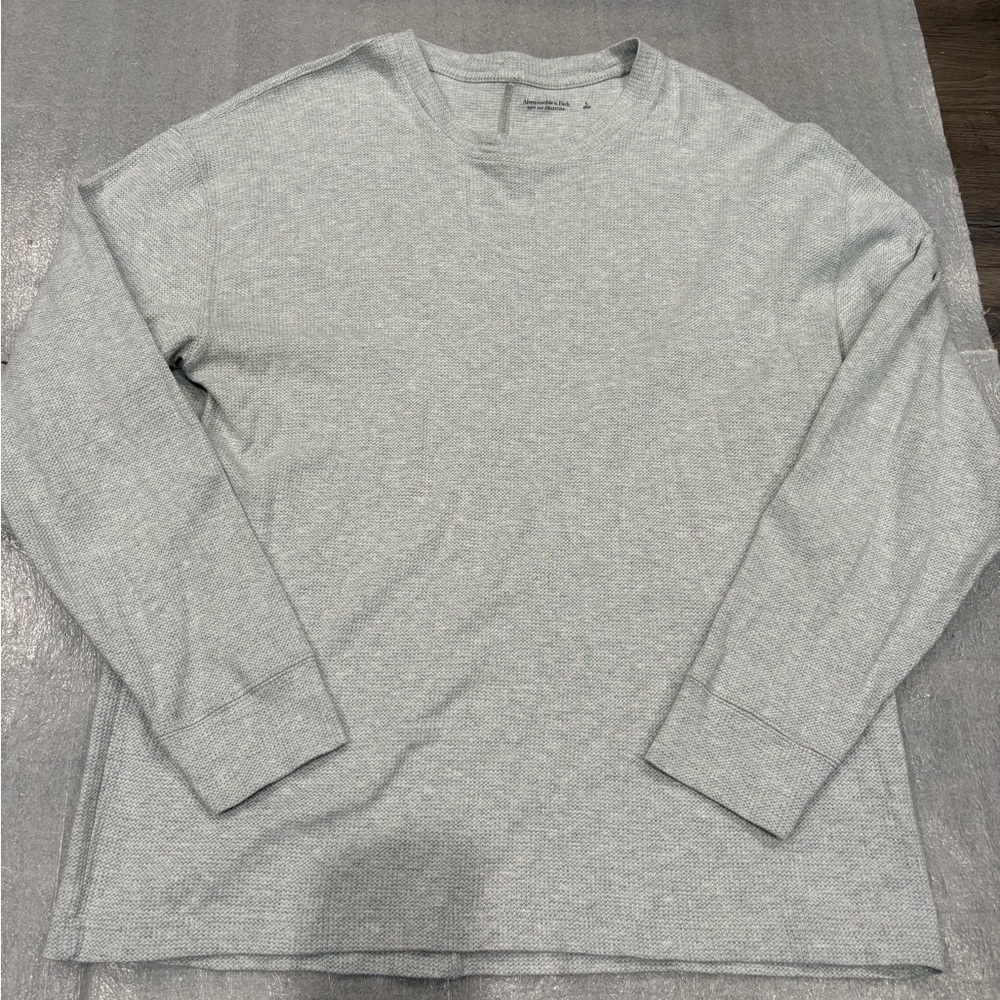 [L]Abercrombie & Fitch Light Gray Soft A&F Collection Long Sleeve Tee